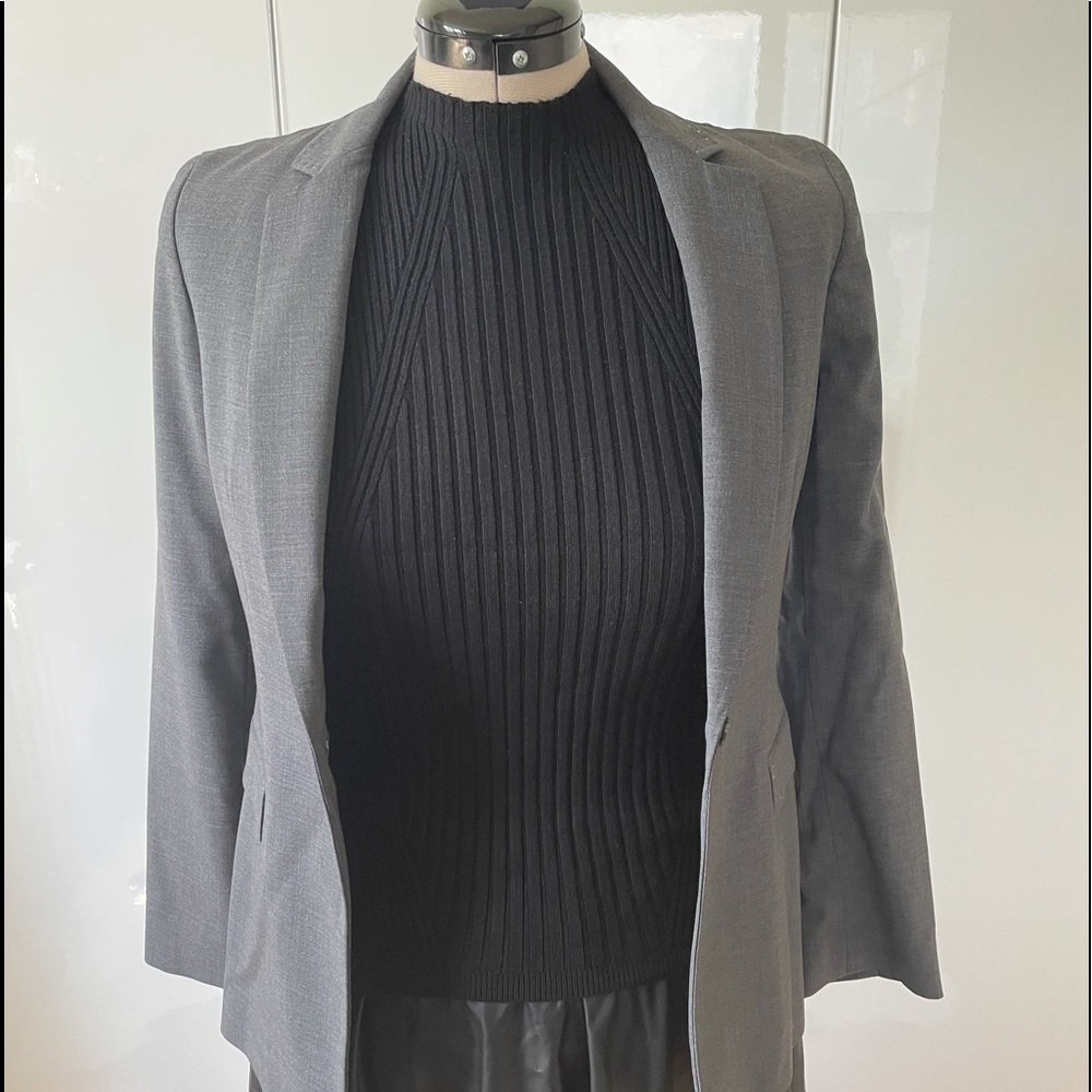 ELIE TAHARI Career WoolRich Blend Blazer Color Gray Size 2